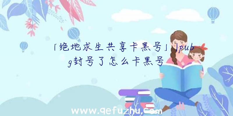 「绝地求生共享卡黑号」|pubg封号了怎么卡黑号